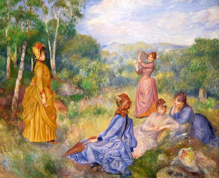 Pierre-Auguste Renoir Young Ladies Playing Badminton Germany oil painting art